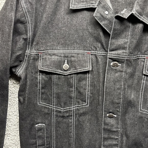 Southpole Vintage Mens LARGE Y2K 90s Denim Button Trucker Jacket Jnco Pocket EUC - Picture 4 of 16